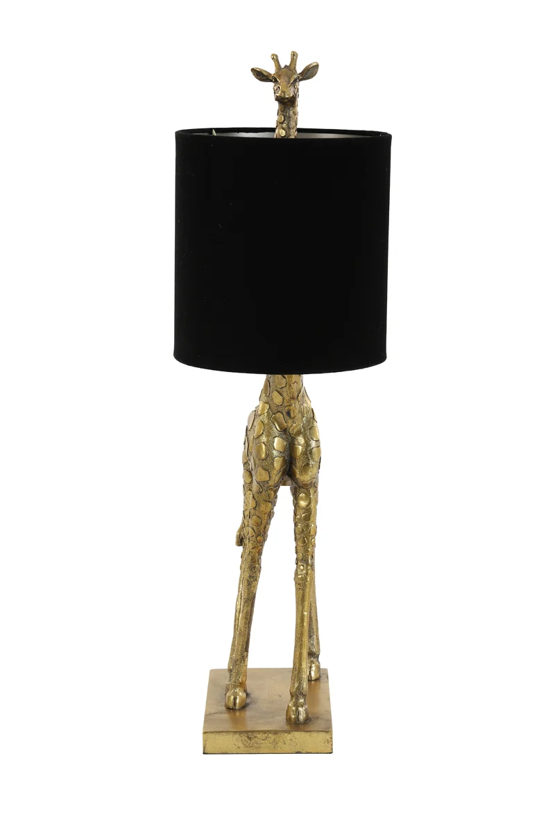 Table lamp 28x20x68 cm GIRAFFE antique bronze+velvet black