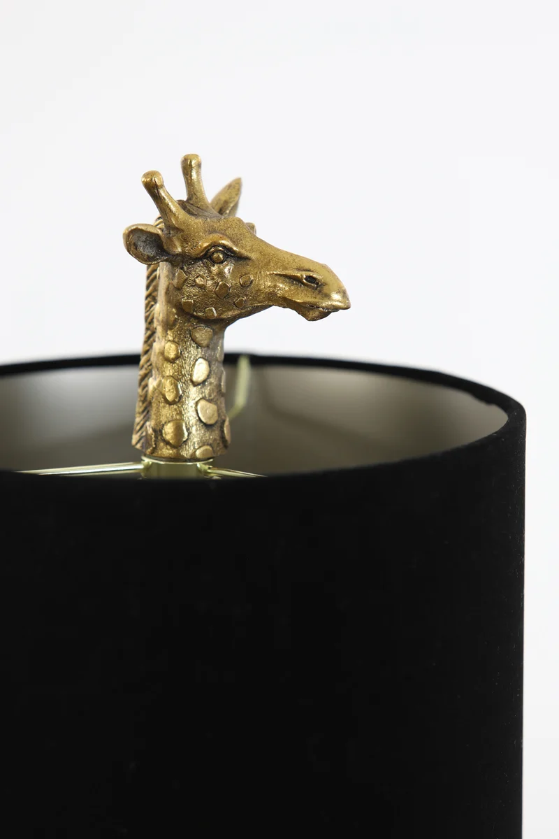 Table lamp 28x20x68 cm GIRAFFE antique bronze+velvet black