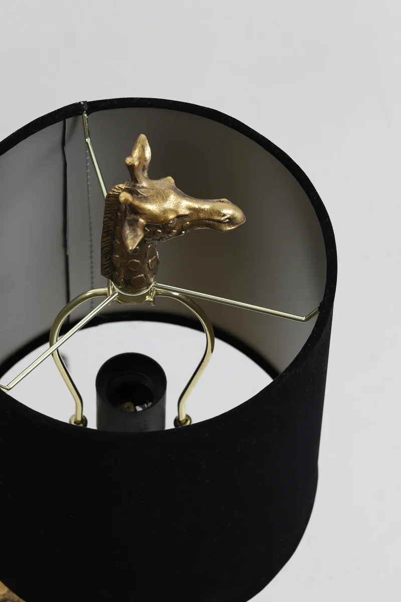 Table lamp 28x20x68 cm GIRAFFE antique bronze+velvet black
