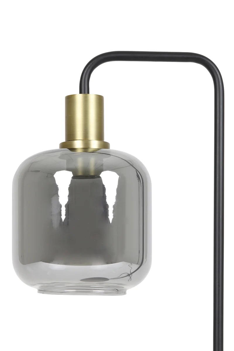 Table lamp 27x18x58 cm LEKAR antique bronze+smoked glass