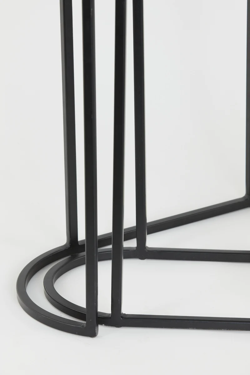 Side table S/2 max 53x26x53 cm BOCOV antique lead-black