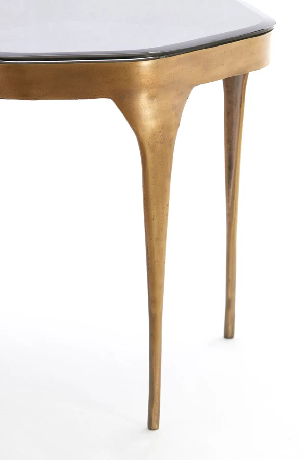 Side table S/2 max 50x45,5x50 cm AVI glass smoke+ant bronze