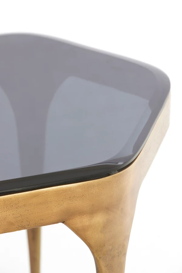 Side table S/2 max 50x45,5x50 cm AVI glass smoke+ant bronze