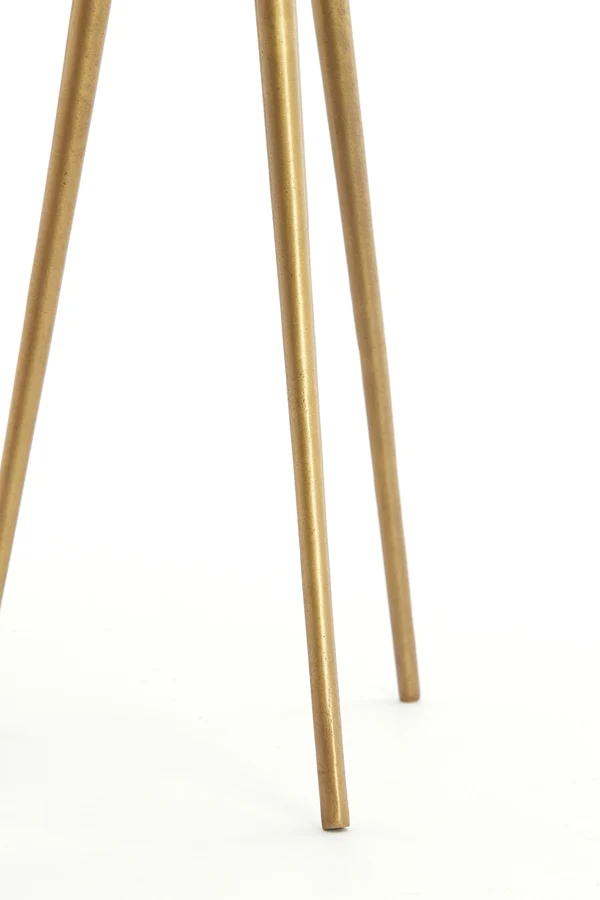 Side table S/2 max 43x53 cm PRATO marble white+ant bronze