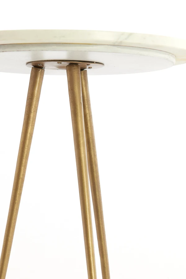 Side table S/2 max 43x53 cm PRATO marble white+ant bronze