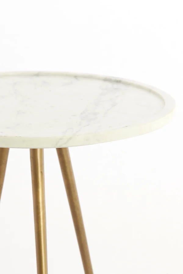 Side table S/2 max 43x53 cm PRATO marble white+ant bronze