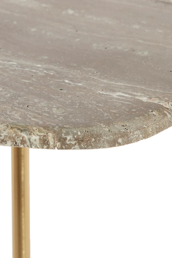 Side table S/2 max 37,5x37,5x59,5 cm GIA trav brown+bronze