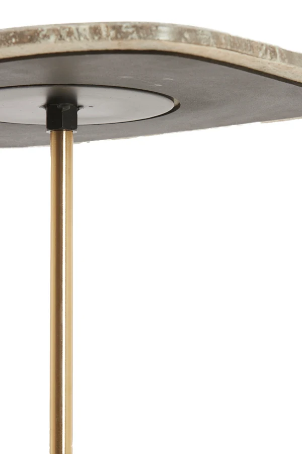Side table S/2 max 37,5x37,5x59,5 cm GIA trav brown+bronze