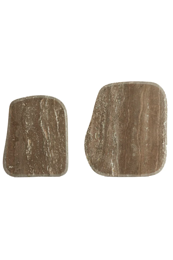 Side table S/2 max 37,5x37,5x59,5 cm GIA trav brown+bronze