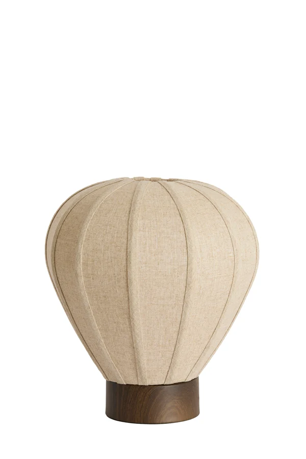 Table lamp 35x36 cm KYZO wood print d brown+linen nat.