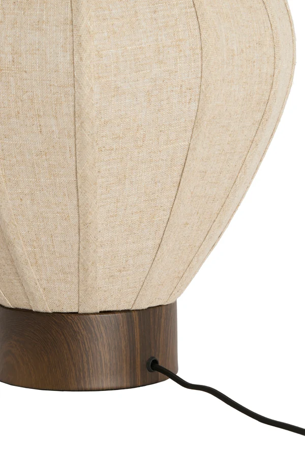 Table lamp 35x36 cm KYZO wood print d brown+linen nat.