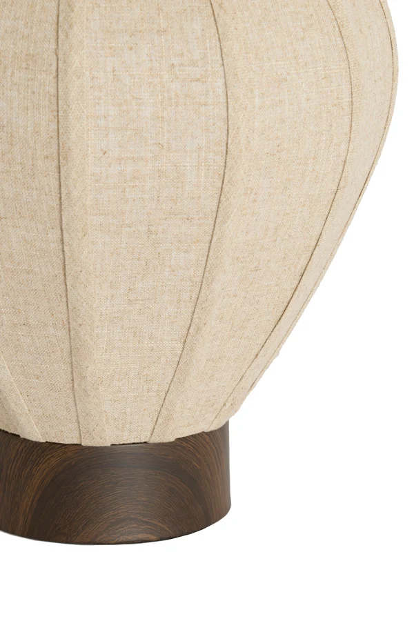 Table lamp 35x36 cm KYZO wood print d brown+linen nat.