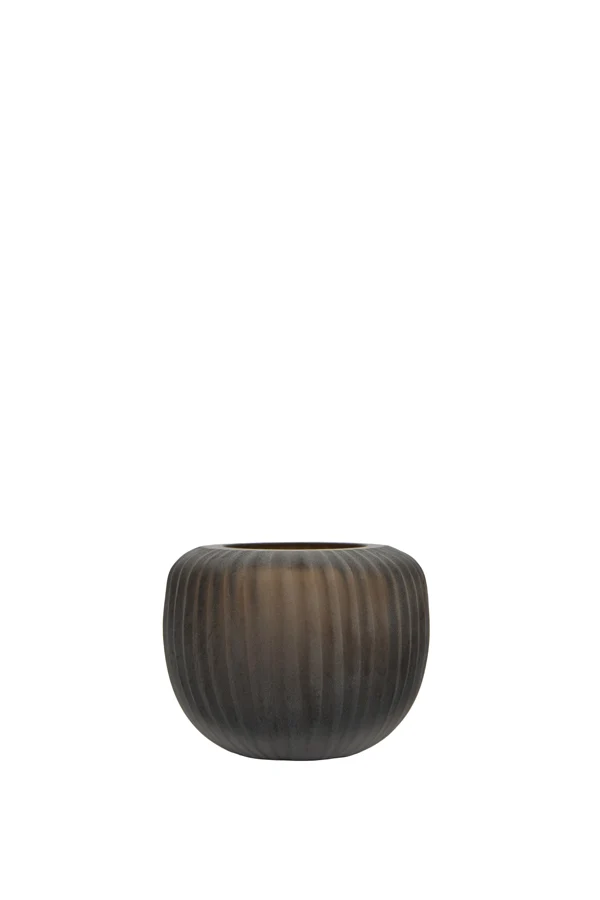 Tealight 11x9 cm OPALINE glass matt dark brown