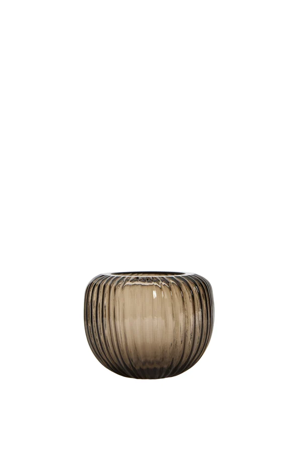 Tealight 11x9 cm OPALINE glass dark brown