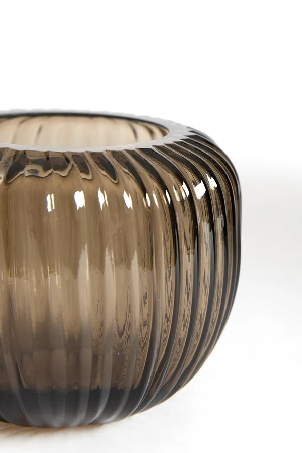 Tealight 11x9 cm OPALINE glass dark brown