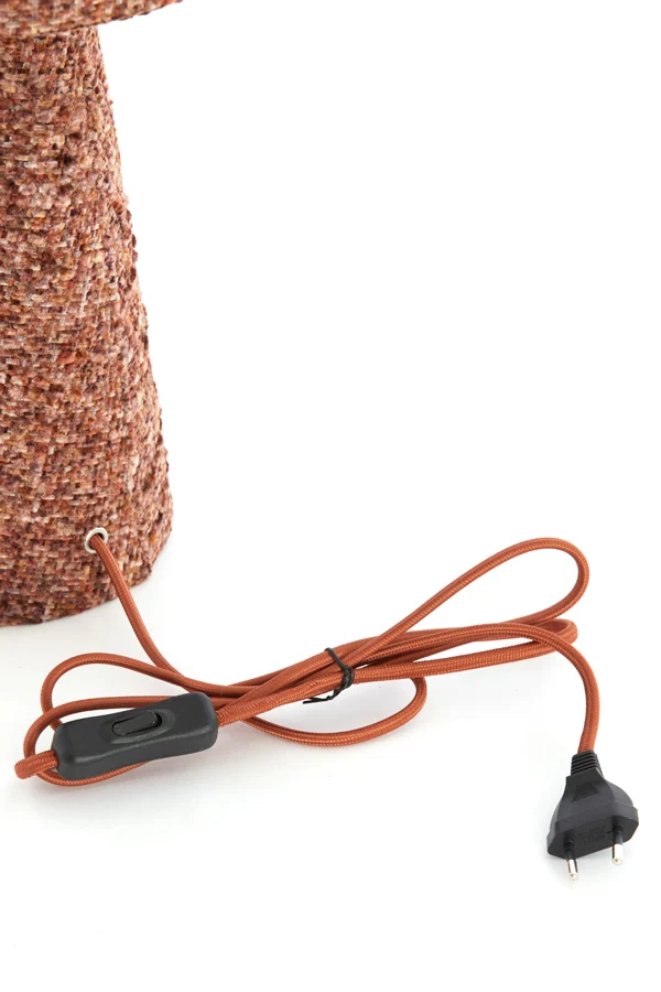 Table lamp 20x58 cm MICKY bouclÃ© burgundy