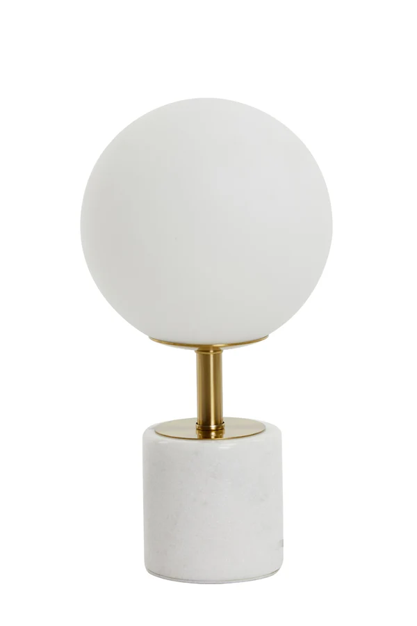 Table lamp 20x35 cm MEDINA antique bronze+glass matt white