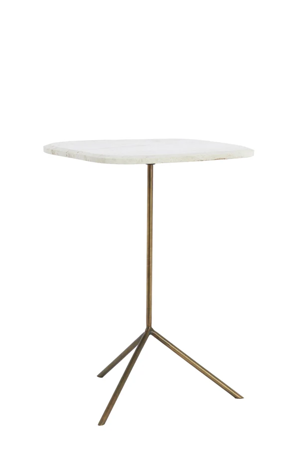 Side table S/2 max 37,5x37,5x54 cm GIA trav white+d brn-brnz