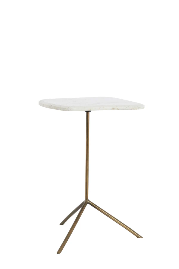 Side table S/2 max 37,5x37,5x54 cm GIA trav white+d brn-brnz