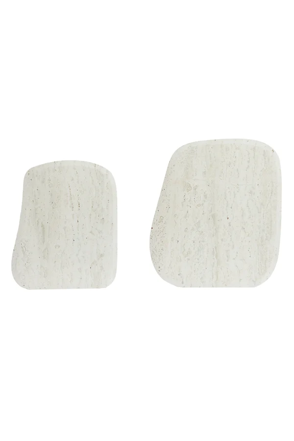 Side table S/2 max 37,5x37,5x54 cm GIA trav white+d brn-brnz