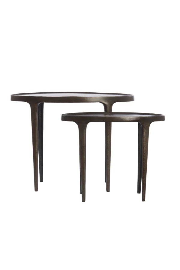 Side table S/2 55x25,5x44+70x33x53 cm ARICA dark brown