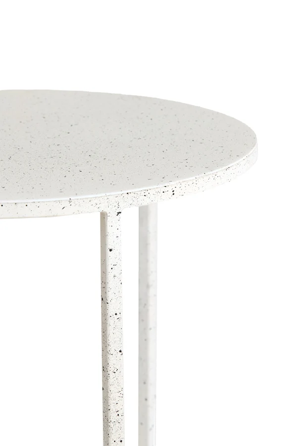 Side table S/2 50x40+52x46 cm SADAR white+lght gry spotted