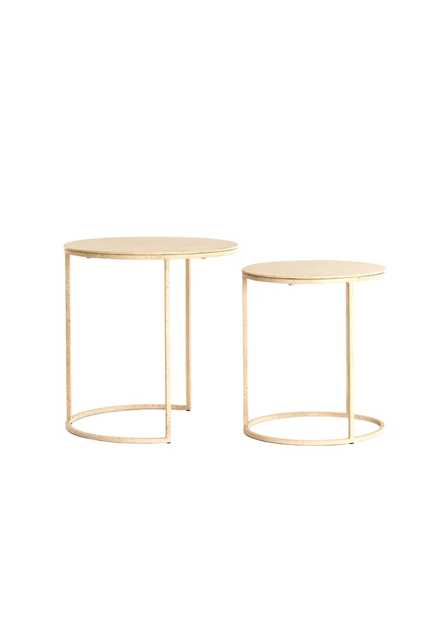 Side table S/2 50x40+52x46 cm SADAR sand+l brown spotted