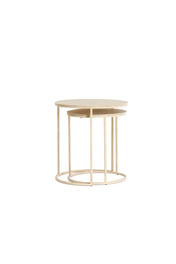 Side table S/2 50x40+52x46 cm SADAR sand+l brown spotted