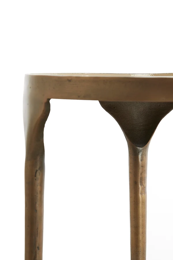 Side table S/2 49,5x36+85x45 cm LAPAZ antique bronze+taupe