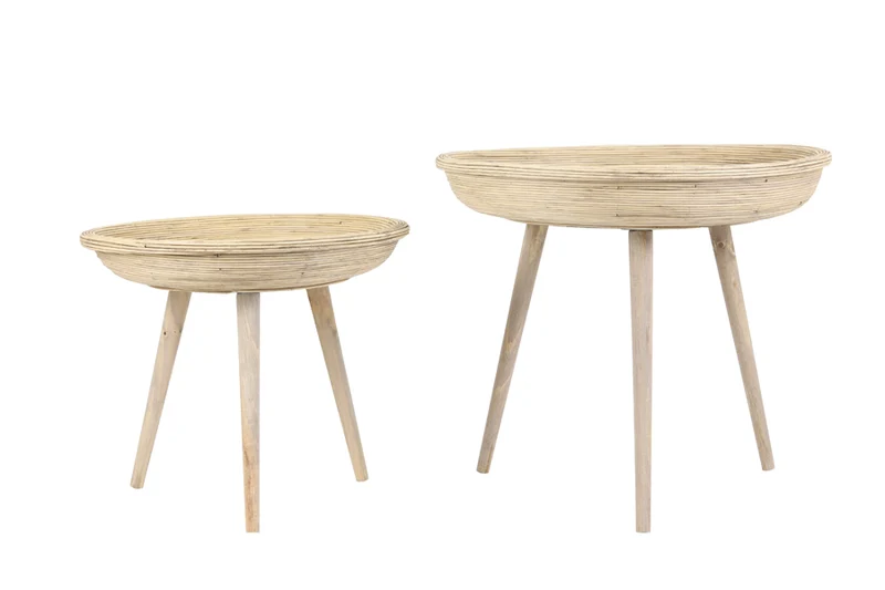 Side table S/2 46x38,5+56x48 cm COLON rattan natural