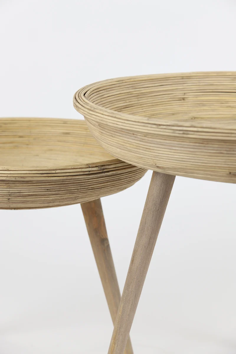 Side table S/2 46x38,5+56x48 cm COLON rattan natural
