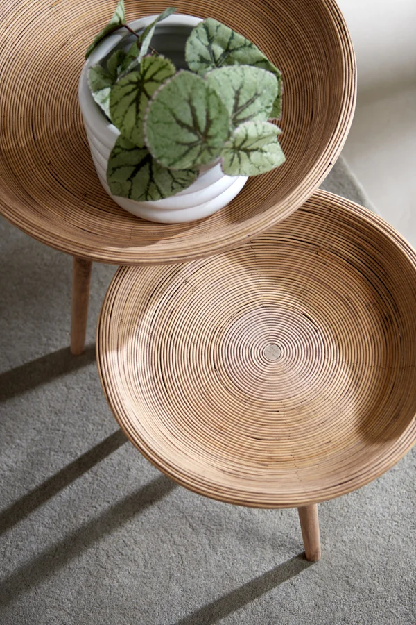 Side table S/2 46x38,5+56x48 cm COLON rattan natural