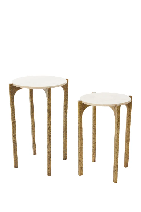 Side table S/2 41x54+45x64 cm KANAE travertine sand+ant br