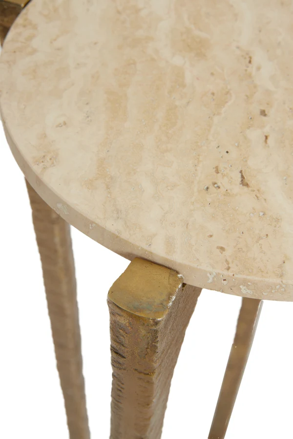 Side table S/2 41x54+45x64 cm KANAE travertine sand+ant br