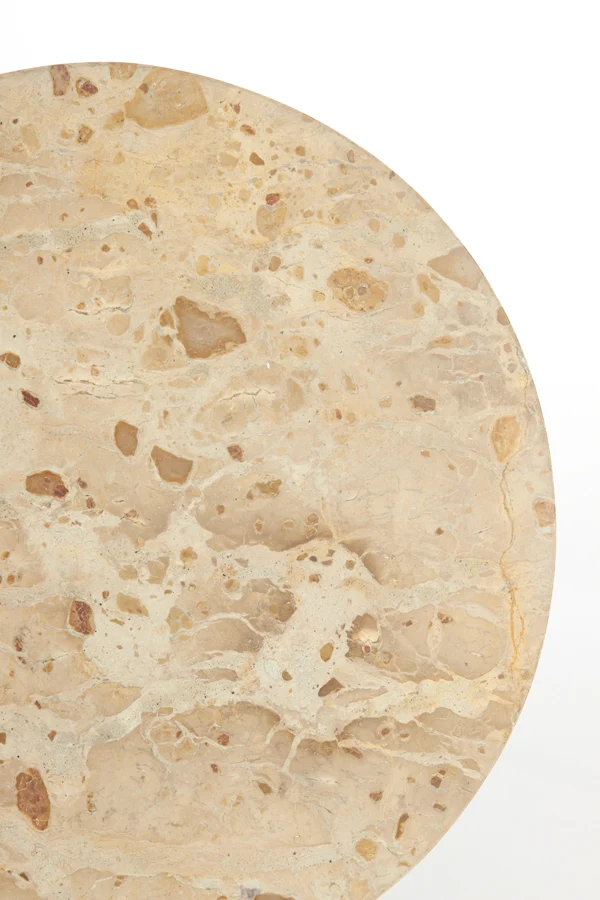 Side table S/2 41x49+48x53 cm ZECA taupe marble+antique br