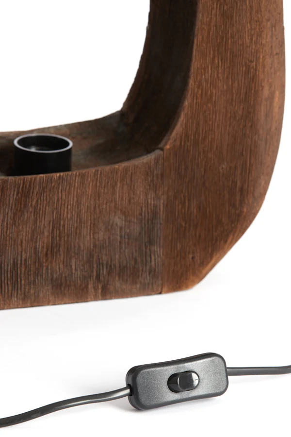 Table lamp 33x10x40 cm KELAFO wood chocolate brown