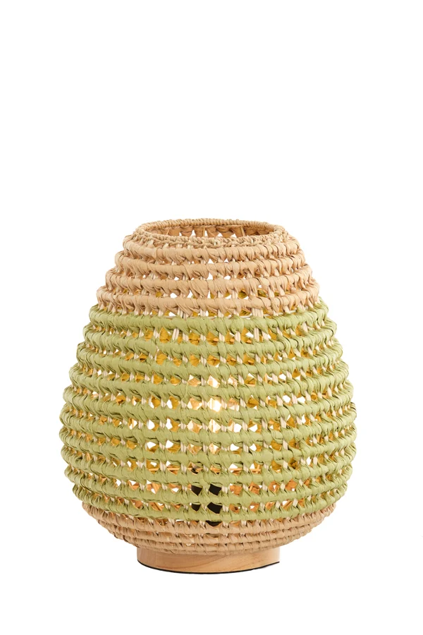 Table lamp 32x34,5 cm KALIPA rattan natural+green
