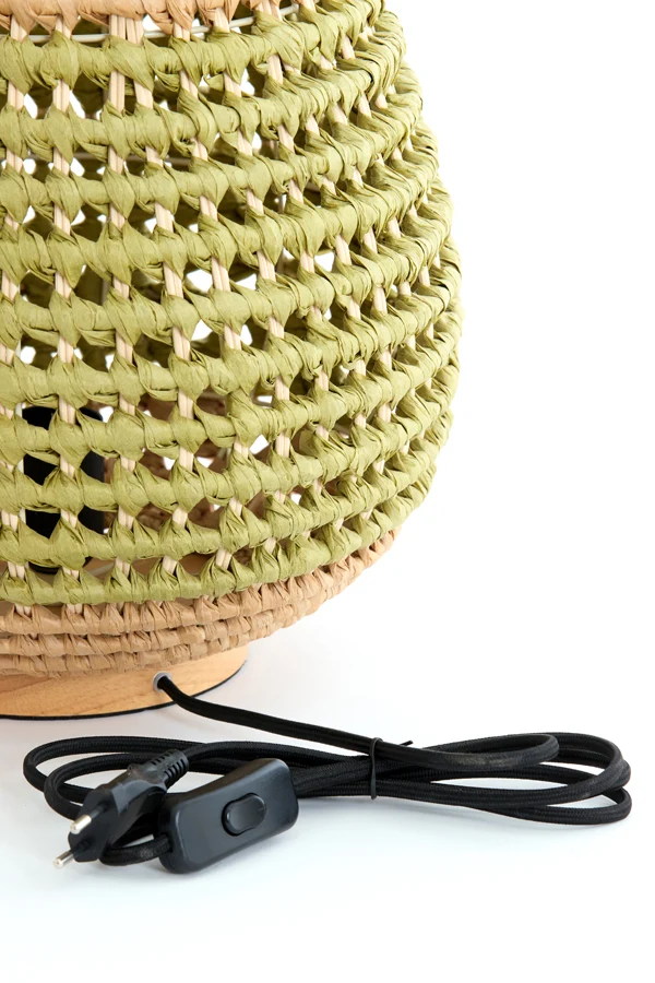 Table lamp 32x34,5 cm KALIPA rattan natural+green