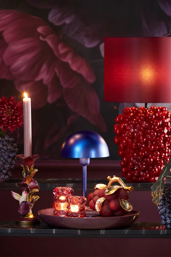 Table lamp 20x34 cm CEDILLO metallic matt blue
