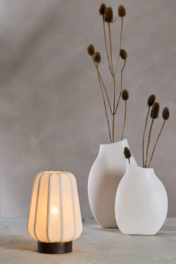 Table lamp 20x29 cm BIBIA wood print dark brown+white
