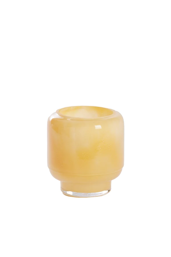 Tealight 10x10,5 cm SOLVAY glass yellow