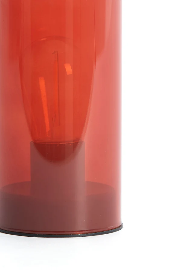 Table lamp LED 7x15 cm VAZOLLA glass milky stone red