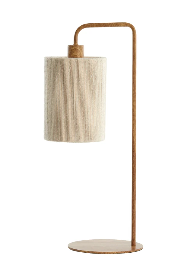 Table lamp 26x20x59,5 cm DONIO wood print natural+rope cream