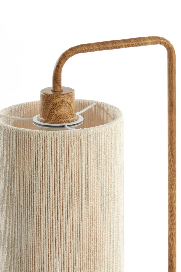 Table lamp 26x20x59,5 cm DONIO wood print natural+rope cream