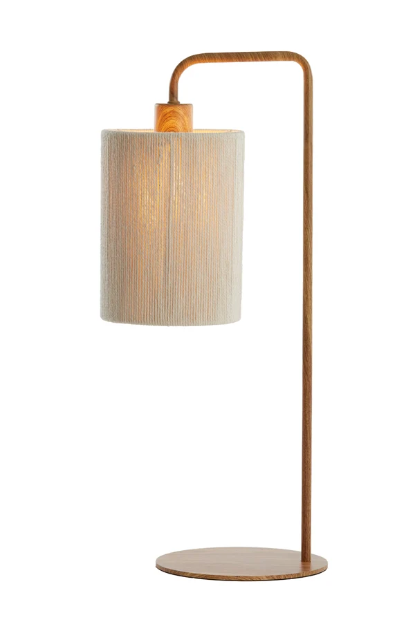 Table lamp 26x20x59,5 cm DONIO wood print natural+rope cream