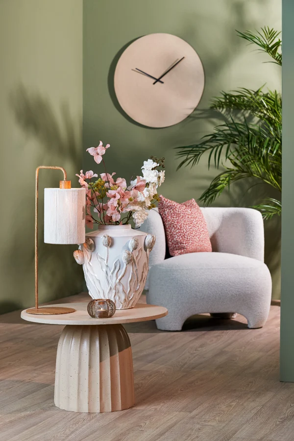 Table lamp 26x20x59,5 cm DONIO wood print natural+rope cream