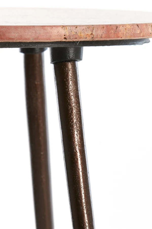 Side table S/2 41x49+48x53 cm ZECA red travertine+d brown