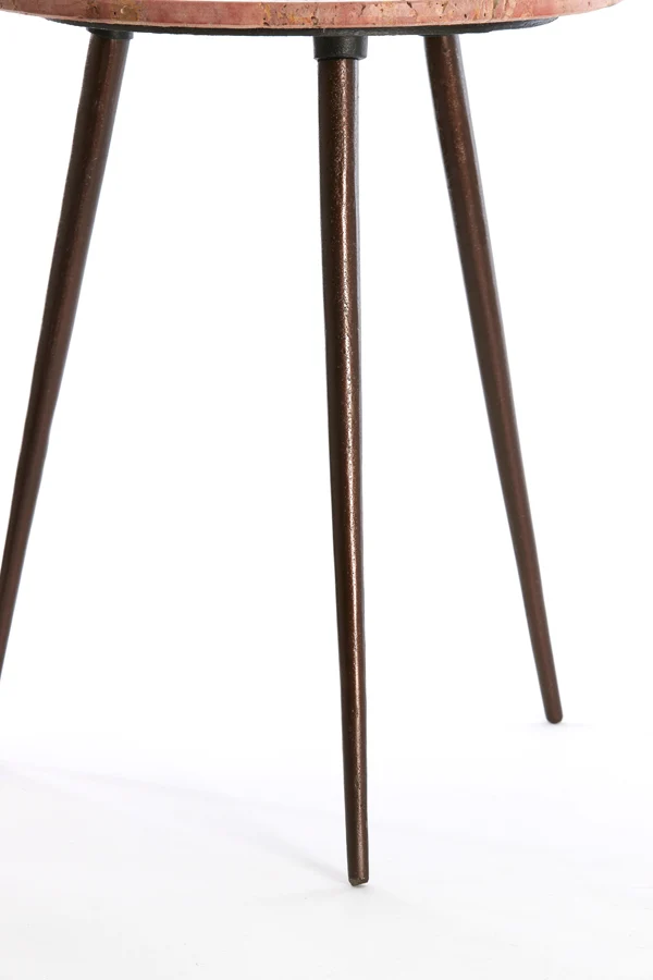Side table S/2 41x49+48x53 cm ZECA red travertine+d brown