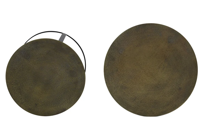 Side table S/2 41x46+49x52 cm TRELO antique bronze-black