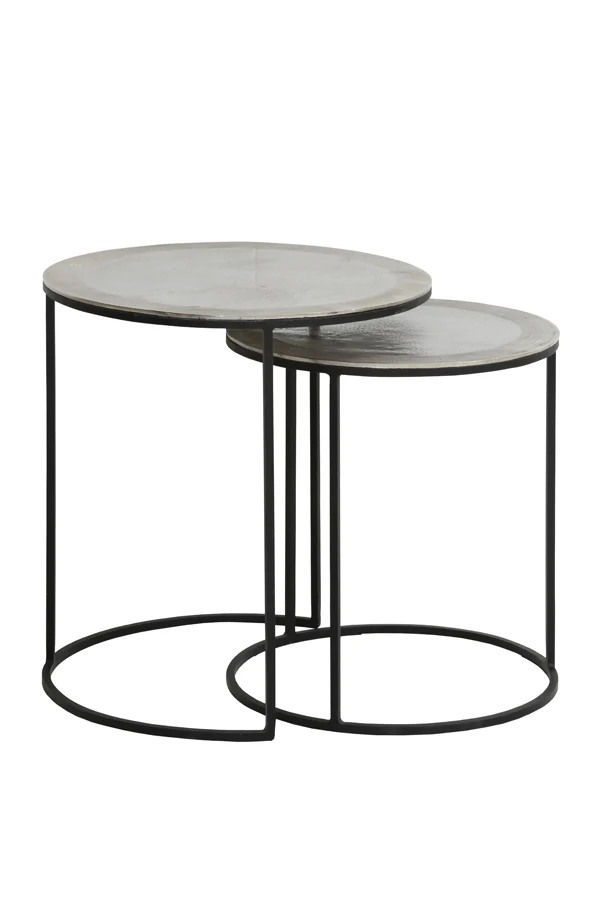 Side table S/2 41x46+49x52 cm TALCA raw nickel